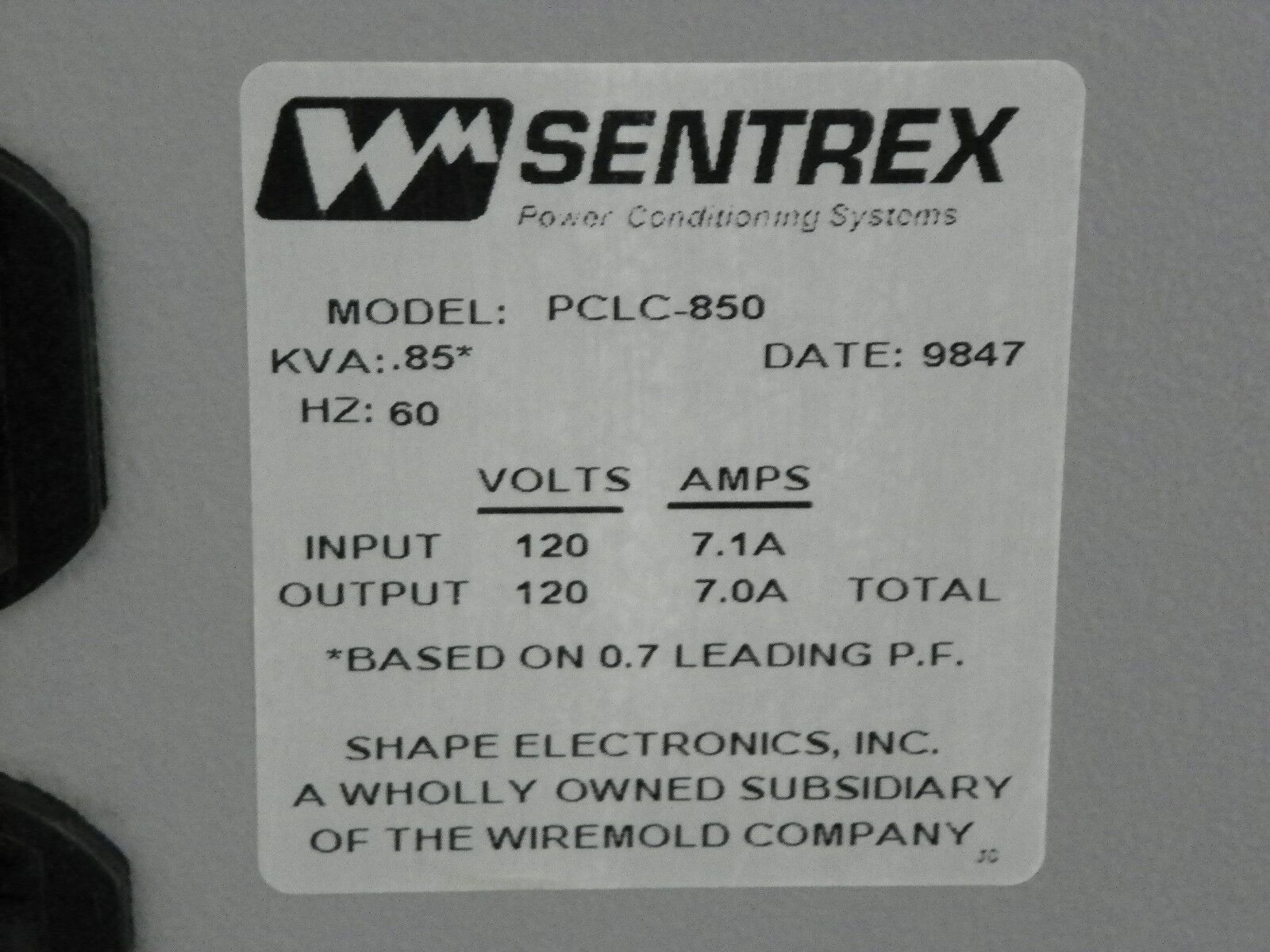 Line Tamer/ Sentrex PCLC-850 AC 120V Power Line Conditioner Regulator Line Tamer/ Sentrex PCLC-850 AC 120V Power Line Conditioner Regulator